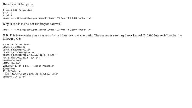 chmod 600 fails silently смотреть онлайн