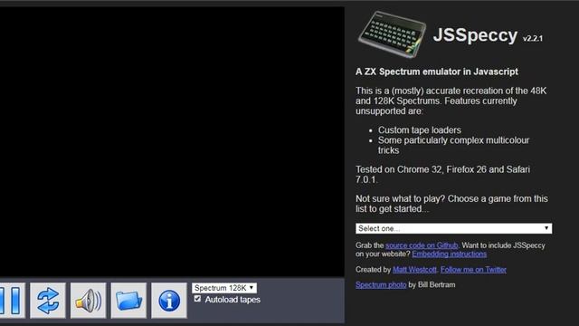 El Mundo De Mister Emulator - ZX Spectrum Sinclair - emulador JSSpeccy 2.2.1 смотреть онлайн