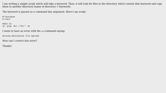 Unix & Linux: Copy command with command line arguments (3 Solutions!!) смотреть онлайн