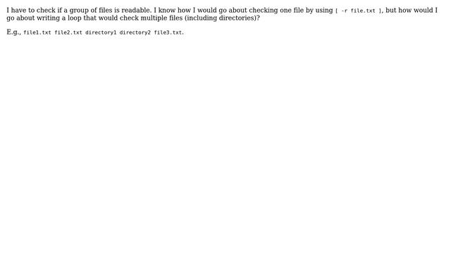 Unix & Linux: How to check if a group of files is readable? смотреть онлайн