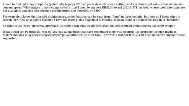 Unix & Linux: Find out if CPU supports dynamic speed setting смотреть онлайн