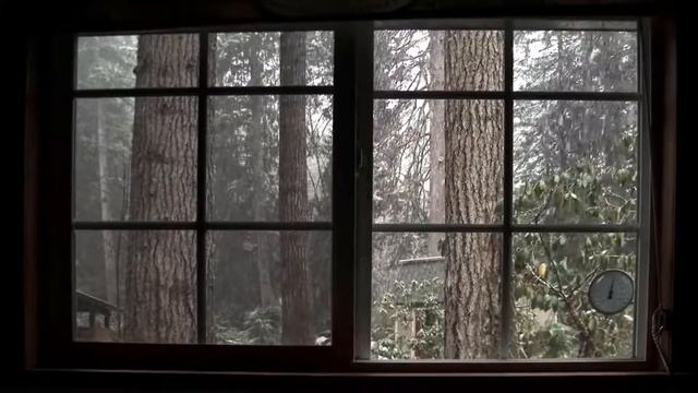 4K FAKE WINDOW : 2 HOURS 😌❄️ SNOW IN MY WOODEN CABIN ❄️ 😌 FOR PROJECTOR смотреть онлайн
