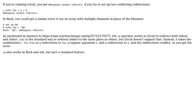 Unix & Linux: Ambiguous output redirect (2 Solutions!!) смотреть онлайн