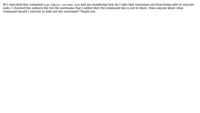 Ubuntu: Deleting user from sudoers смотреть онлайн
