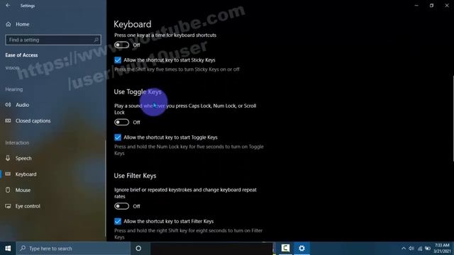 Windows 10 Home : How to turn on or turn off Use toggle keys смотреть онлайн
