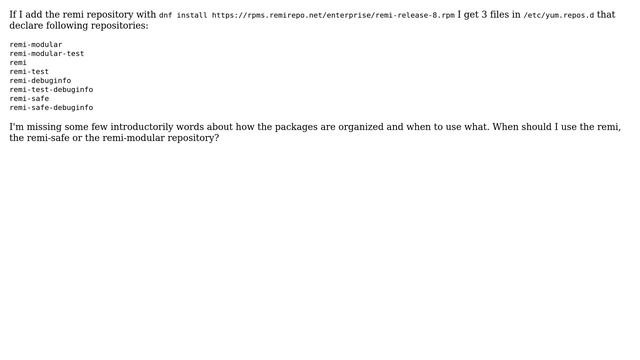 DevOps & SysAdmins: Remi: Which repository contains what? смотреть онлайн