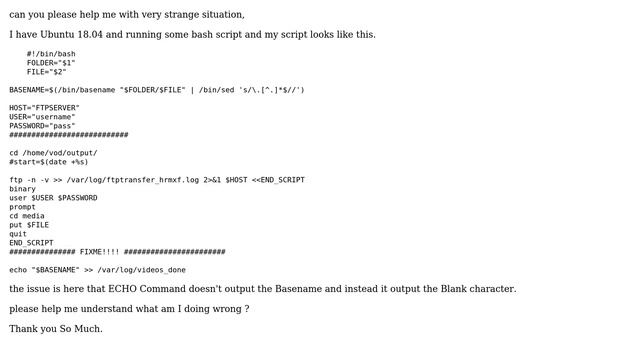 Ubuntu: echo command echo the blank output instead of Variable value in Ubuntu 18.04 смотреть онлайн
