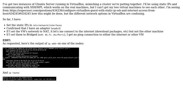 Unix & Linux: Connect two VMs with static IPs in VirtualBox смотреть онлайн