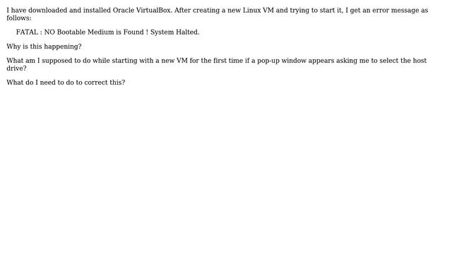 Error when starting a new Linux VM in VirtualBox смотреть онлайн