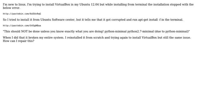 Ubuntu - VirtualBox instllation issues смотреть онлайн