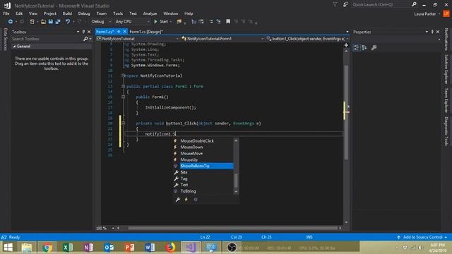 C# NotifyIcon Tutorial смотреть онлайн