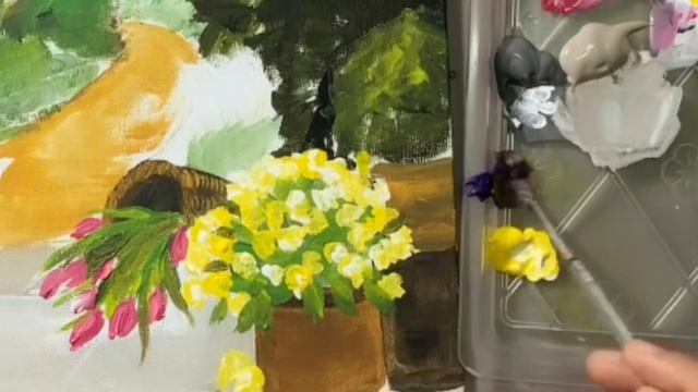Acrylic painting |Garden painting |The lonely girl смотреть онлайн