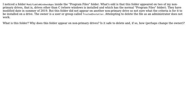 What is the ModifiableWindowsApps folder and can I delete it? смотреть онлайн