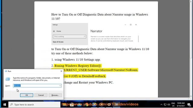Turn On or Off Diagnostic Data about Narrator usage in Windows 11/10 смотреть онлайн
