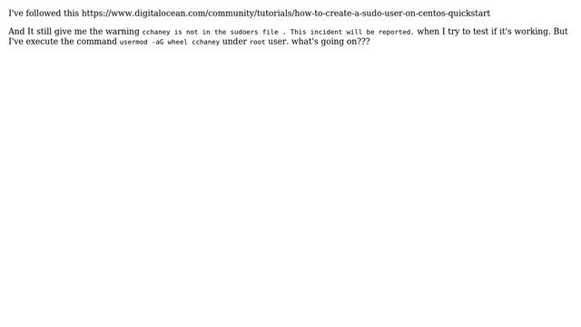 still not in sudoers file when add my username to group wheel смотреть онлайн