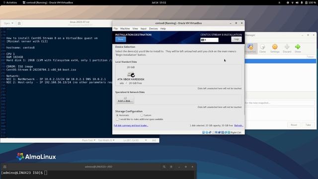 linux202307 010 vbox install centos stream 8 guest vm смотреть онлайн