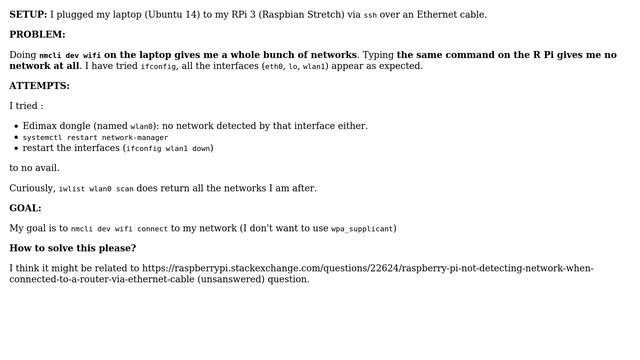 Raspberry Pi: nmcli not detecting any network on R Pi 3 (controlled via SSH Ethernet) смотреть онлайн
