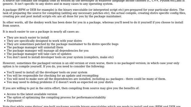 Unix & Linux: What is the difference between building from source and using an install package? смотреть онлайн