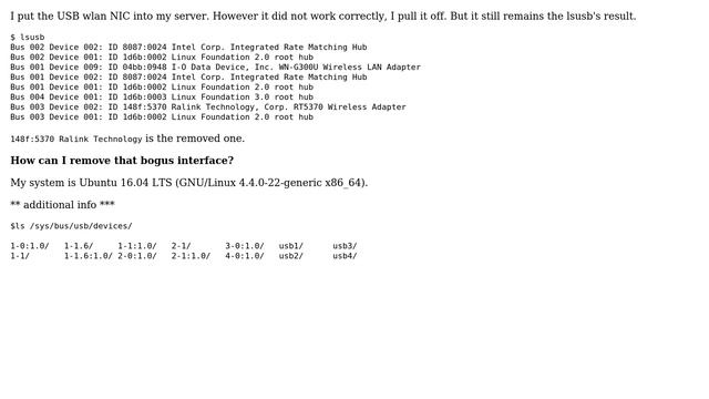 Unix & Linux: How to remove unplugged device from lsusb's result? смотреть онлайн