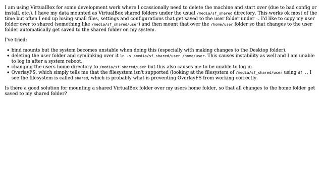 Mounting Shared VirtualBox Folder Over User Directory смотреть онлайн