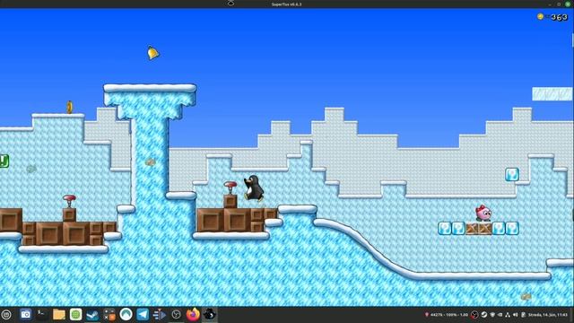SuperTux (Super Mario) Linux Mint Vera gameplay. смотреть онлайн