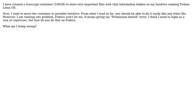 Can a truecrypt container be moved on Fedora Linux? смотреть онлайн