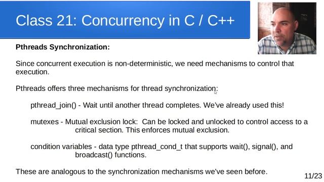 ETEC3702 - Class 21 - Concurrency in C and C++ смотреть онлайн