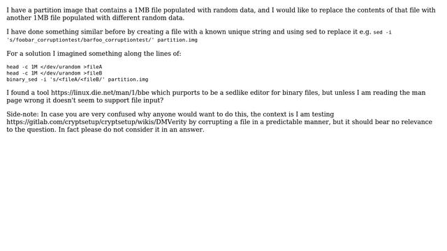 Unix & Linux: Replace a binary block within a large file смотреть онлайн