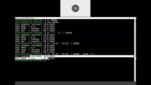 sort and tr commands in Unix смотреть онлайн