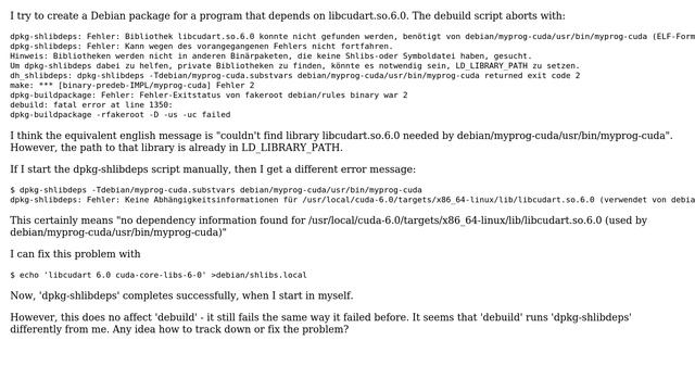 Creating a debian package that depends on libcudart.so.6.0 from cuda-core-libs-6-0 (2 Solutions!!) смотреть онлайн
