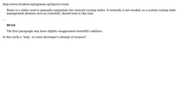 DevOps & SysAdmins: BSD route(8) MAN page bug смотреть онлайн