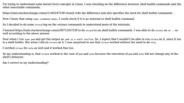 Unix & Linux: strace works for some builtin commands смотреть онлайн