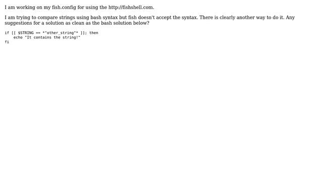 Unix & Linux: Does one string contain another in fish shell? смотреть онлайн