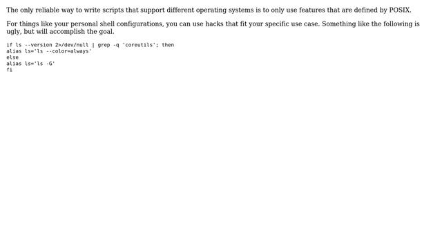 In shell config scripts, how can I account for differences between coreutils on BSD compared to... смотреть онлайн