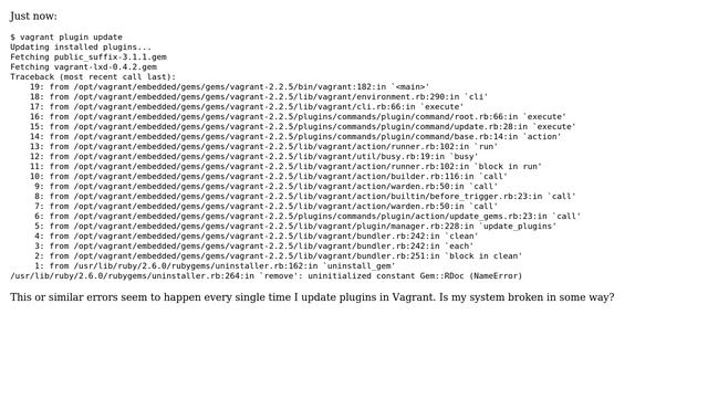 Unix & Linux: How to deal with failing Vagrant plugin updates? (2 Solutions!!) смотреть онлайн