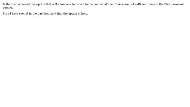 Getting LESS to return back to command line if a short file is displayed смотреть онлайн