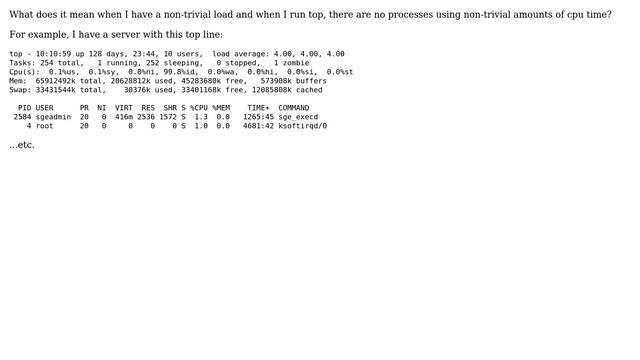 Unix & Linux: What does a high load with an empty top mean? смотреть онлайн