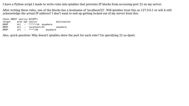 Unix & Linux: How does iptables treat hostnames? (2 Solutions!!) смотреть онлайн