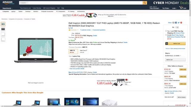 Amazon Price Drop! Dell Inspiron i5565-5850GRY 15.6" FHD Laptop Save $80! смотреть онлайн