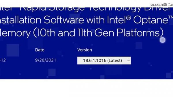 Hwo to Download Intel Rapid Storage Technology Driver