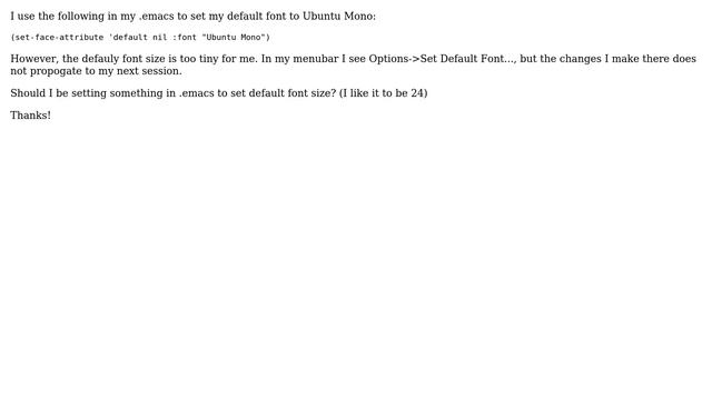 Unix & Linux: Set default font size in Emacs 23.4? смотреть онлайн