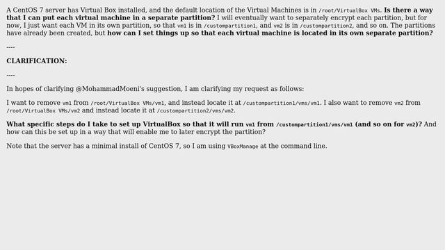storing virtual box VMs in multiple partitions in CentOS смотреть онлайн