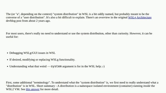 What is the system distribution in the Windows Subsystem for Linux (WSL)? смотреть онлайн