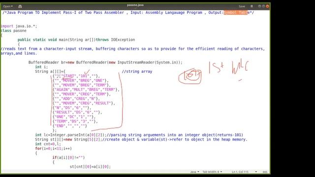 SPOS LAB Group-01| Implementation of Pass-1 of Two Pass Assembler Using Java смотреть онлайн