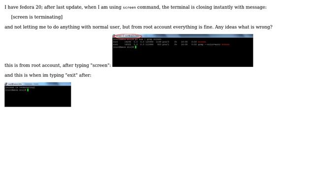 fedora 20 screen command terminating automatically смотреть онлайн