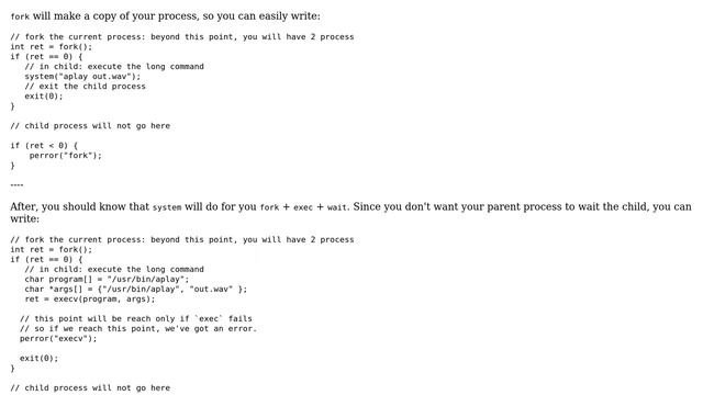 How to convert the system call to fork in C++ linux? смотреть онлайн