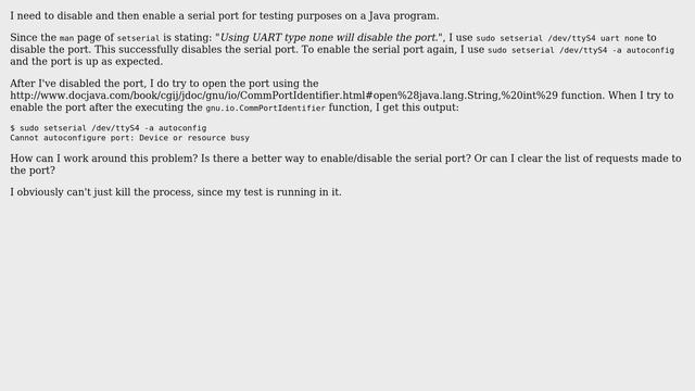 Unix & Linux: How to enable/disable a serial port? смотреть онлайн