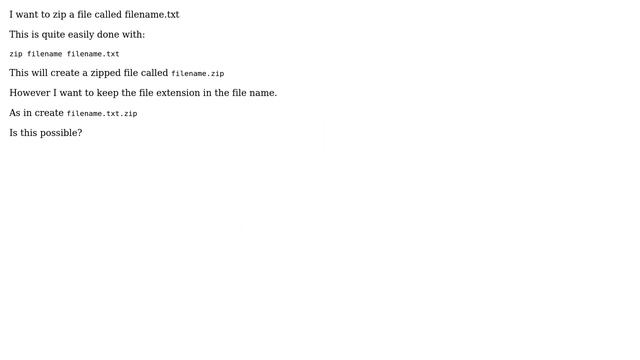 Unix & Linux: Keep the file extension while zipping a file смотреть онлайн