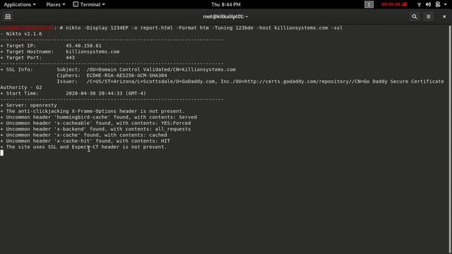 WebSite Scan with Nikto смотреть онлайн