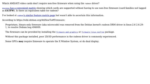 Unix & Linux: Which AMD/ATI cards don't require non-free firmware when using radeon? смотреть онлайн